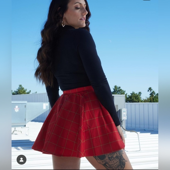 ❤️ Dixxon Doomsday Flannel Plaid Pleated Skater Party Skirt ❤️ - Picture 3 of 4